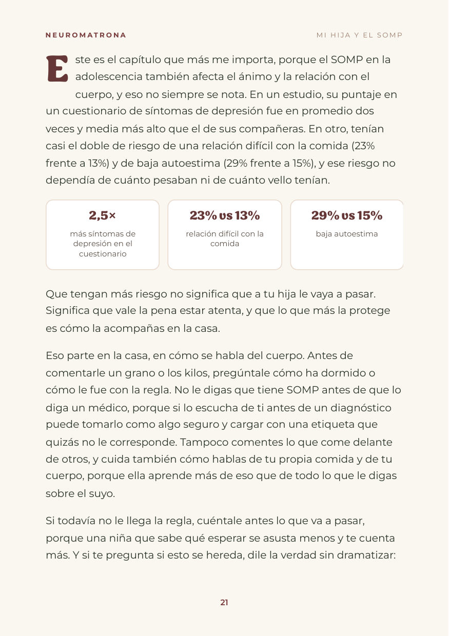 Capítulo sobre cómo se siente ella